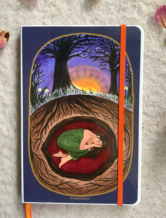 "Kraftort" - Notizbuch - Orange