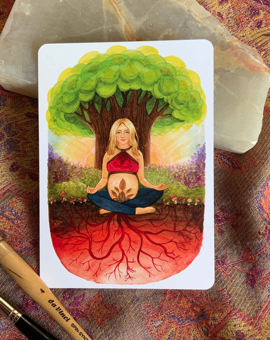 "Muttererde" - Kraftkarte für die Schwangerschaft, begleitend & bestärkend - Postkarte A6