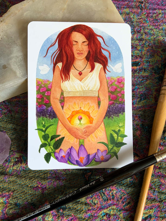 "Empfängnis" - Kraftkarte für Kinderwunsch und Schwangerschaft - Einzelkarte