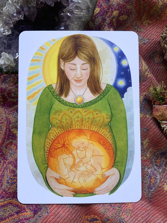 "Zwillingswunder" - Kraftkarte für Kinderwunsch und Schwangerschaft - Einzelkarte