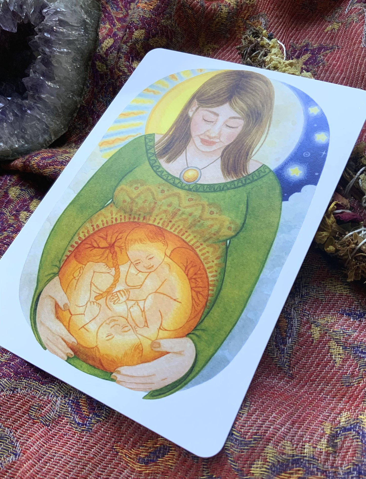 "Zwillingswunder" - Kraftkarte für Kinderwunsch und Schwangerschaft - Einzelkarte