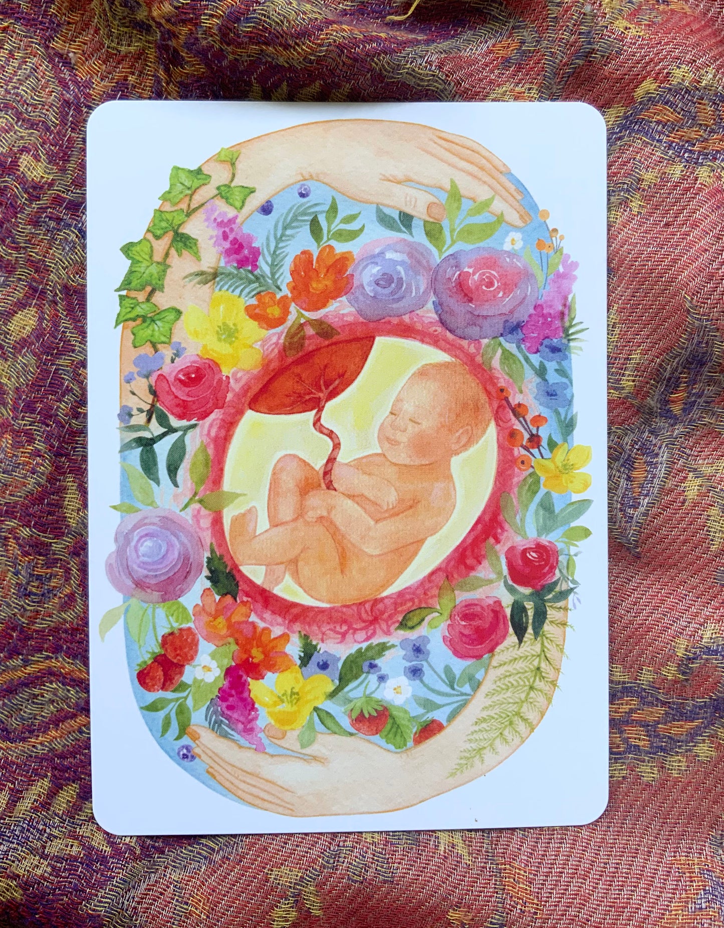 "Floral Baby" - Kraftkarte - Einzelkarte