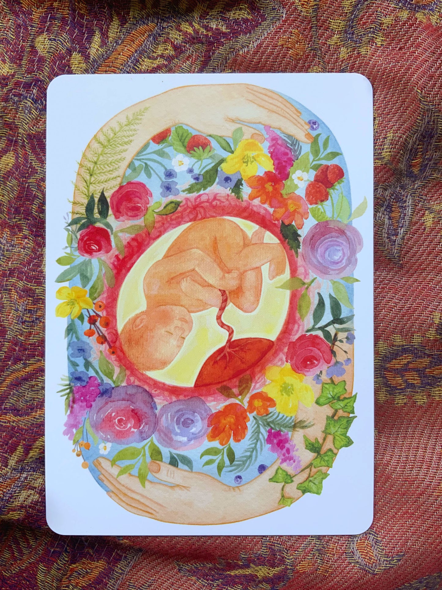 "Floral Baby" - Kraftkarte - Einzelkarte