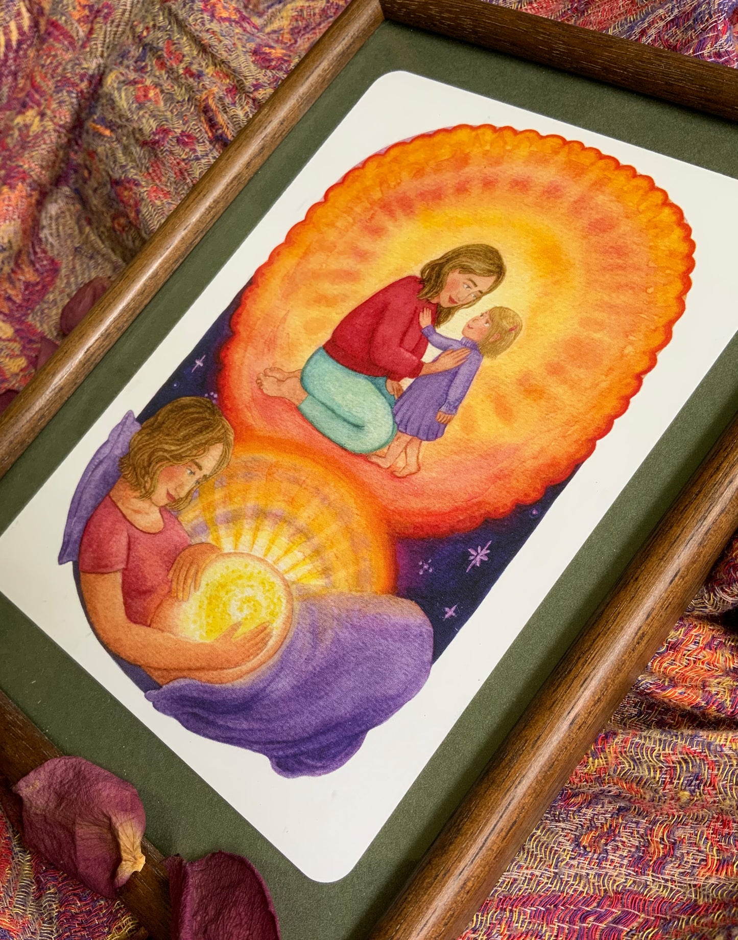 "Von Herz zu Herz" - Kraftkarte für Schwangerschaft und Geburt - Einzelkarte