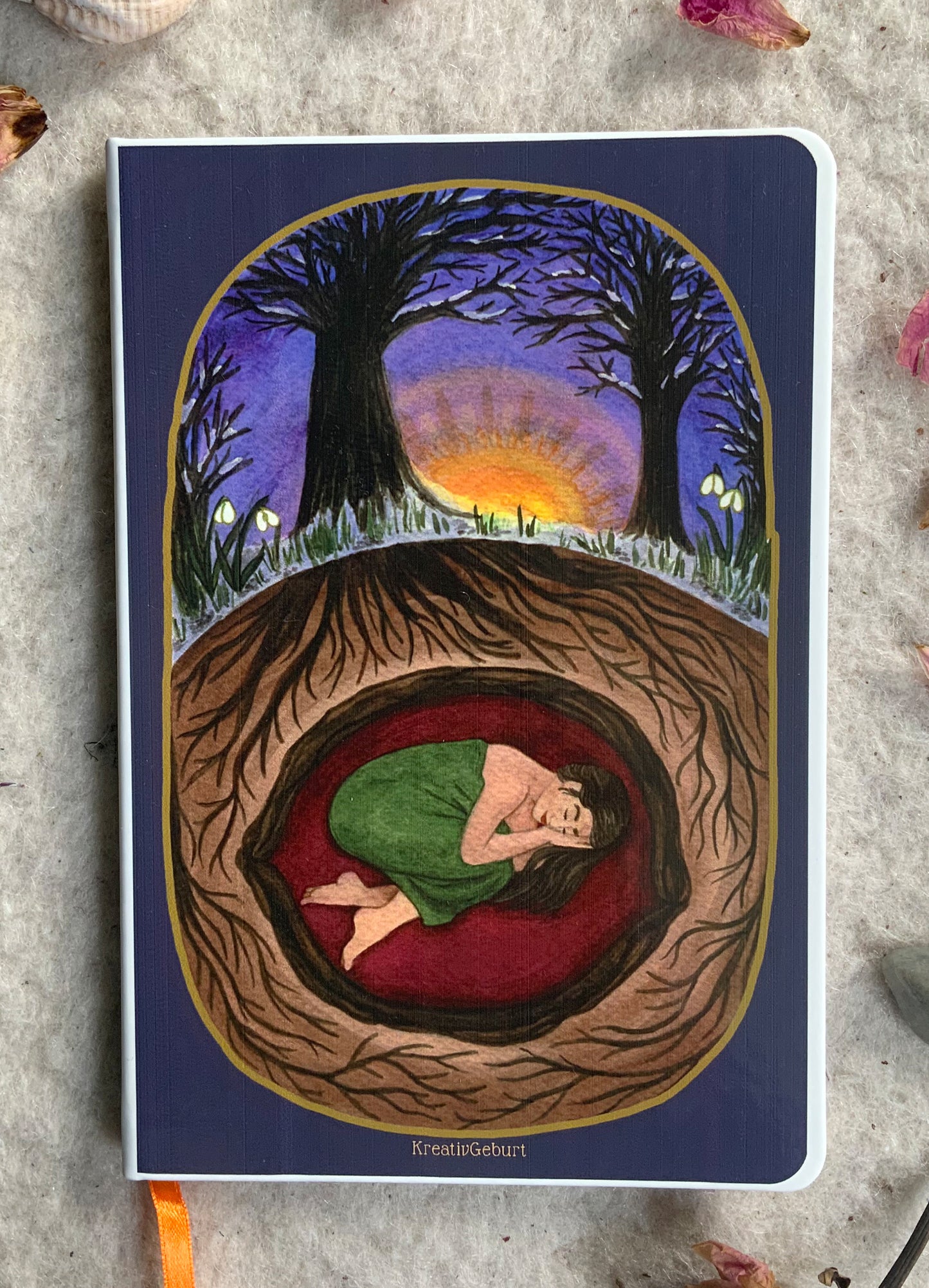 "Kraftort" - Notizbuch - Orange