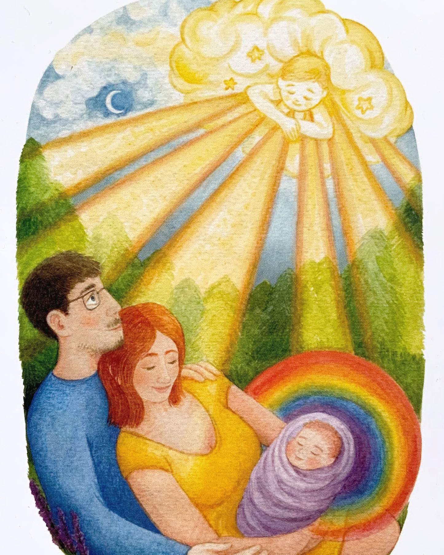 "Regenbogenfamilie" Heilkarte nach Kleiner Geburt